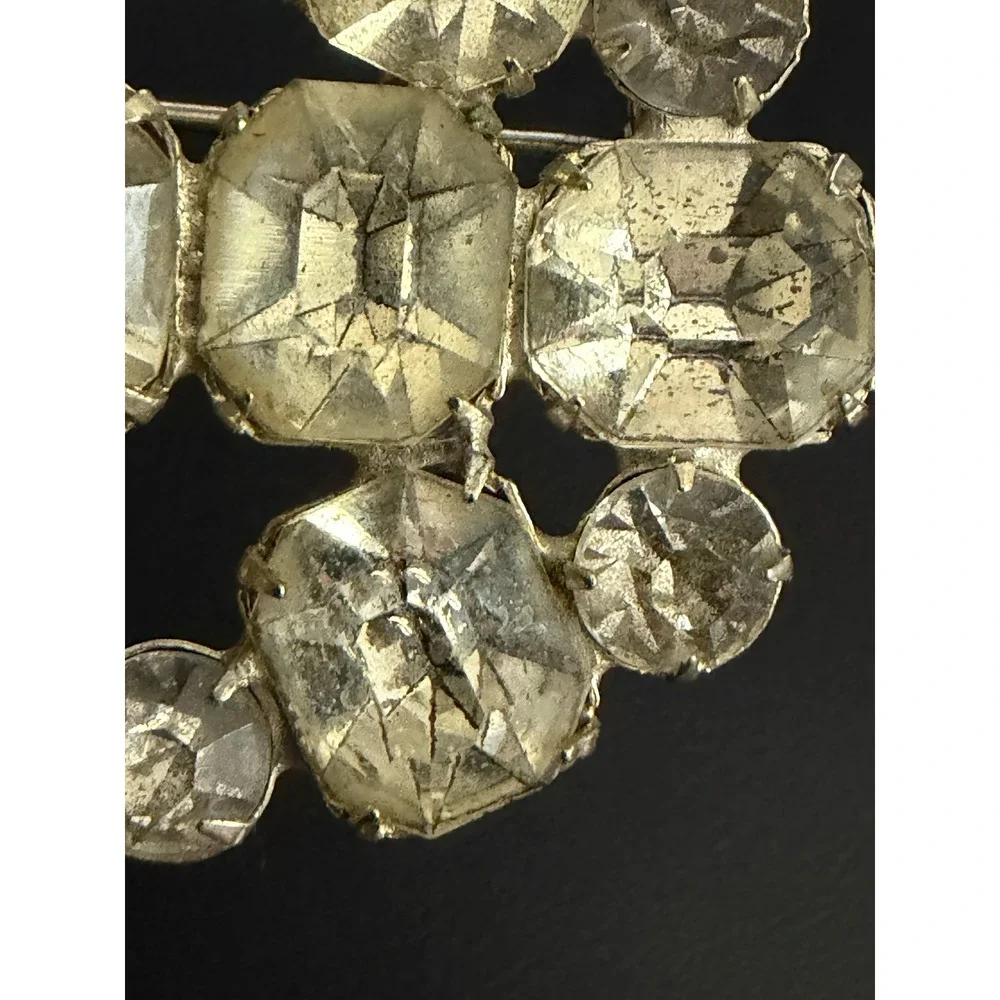 Vintage Rhinestone Brooch Estate Glam
